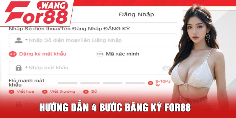 Hướng dẫn 4 bước đăng ký For88